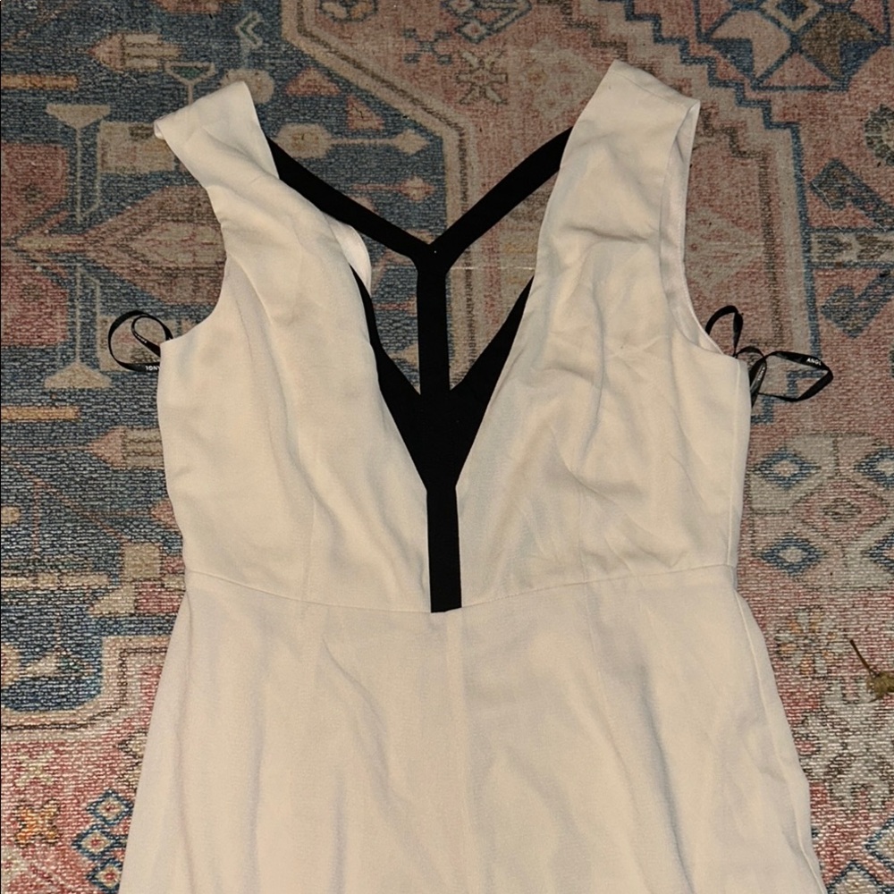 ANGL Cream Sleeveless V-neck Jumpsuit Cocktail